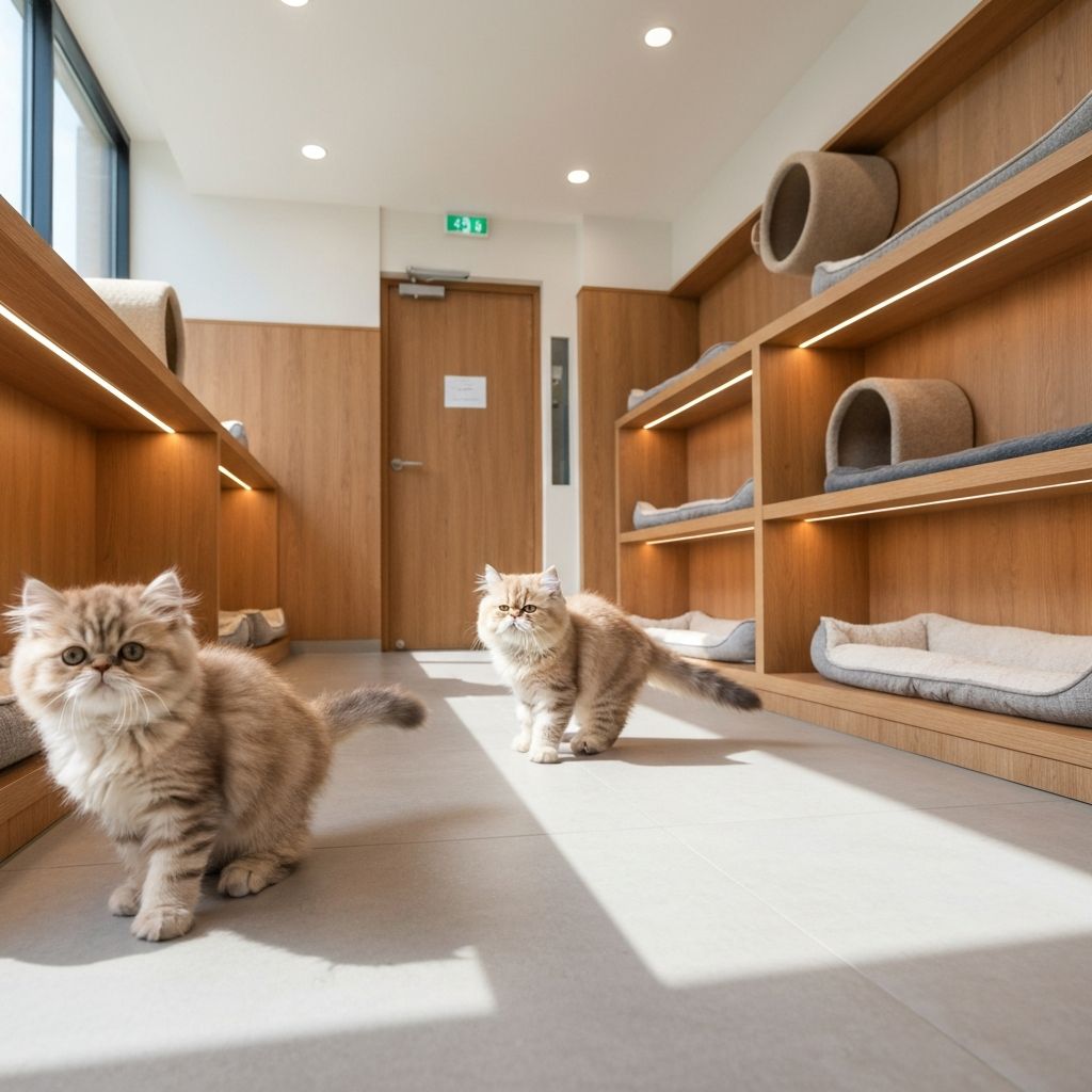 Modern and clean Persian kitten breeding facility